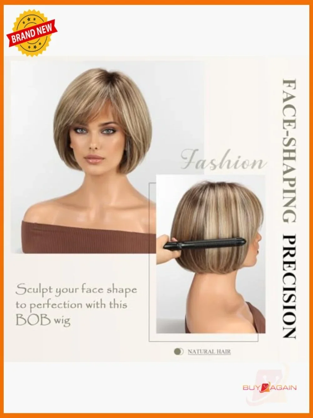 10.8 Inch Short Straight Layered Human Hair Blend Bob Wig for Women